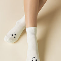 Mixed Emotions Crew Socks - Happy Face