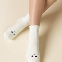 Mixed Emotions Crew Socks - Meh Face