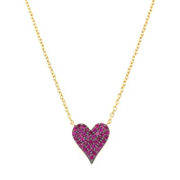 Ruby & Diamond Heart Necklace