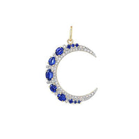 Diamond & Sapphire Moon Charm