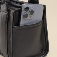 Vegan Leather Baby Sloane Tote - Black