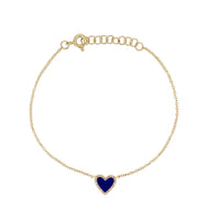 Diamond & Lapis Heart Bracelet