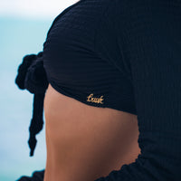 Brandy Crop Top Black Ruched
