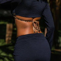 Brandy Crop Top Black Ruched