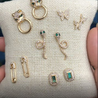 Diamond Butterfly Stud Earrings