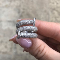 Diamond Nail Head Ring