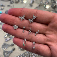 Diamond Butterfly Stud Earrings