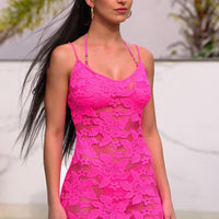 Valentina Mini Dress Neon Pink