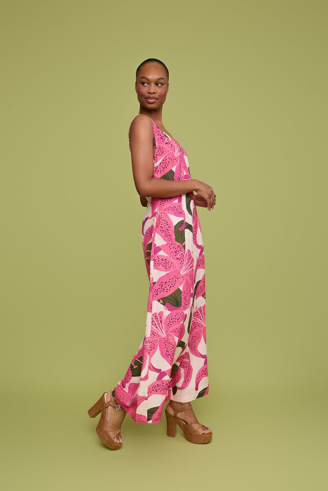 Lily Wide Leg Linen Jumpsuit