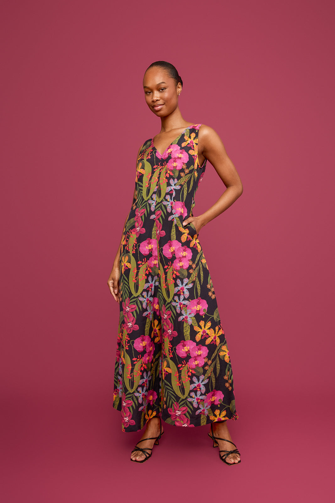 Orchid Wide Leg Linen Jumpsuit