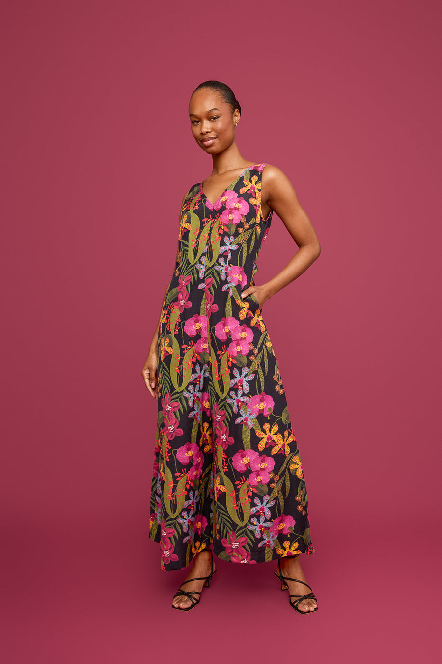 Orchid Wide Leg Linen Jumpsuit