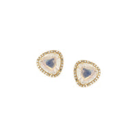 Diamond & Moonstone Stud Earrings