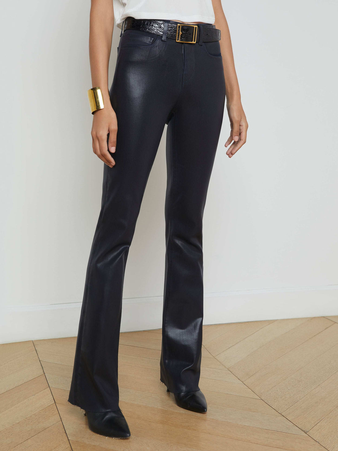 Ruth Coated Straight-Leg Jean