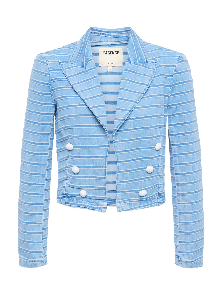 Dolly Striped Denim Blazer