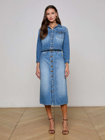 Kathleen Denim Midi Skirt