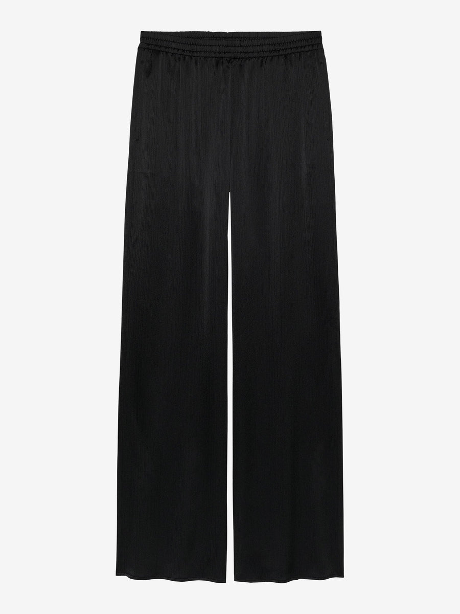 Pull On Textured Trousers - Zwart