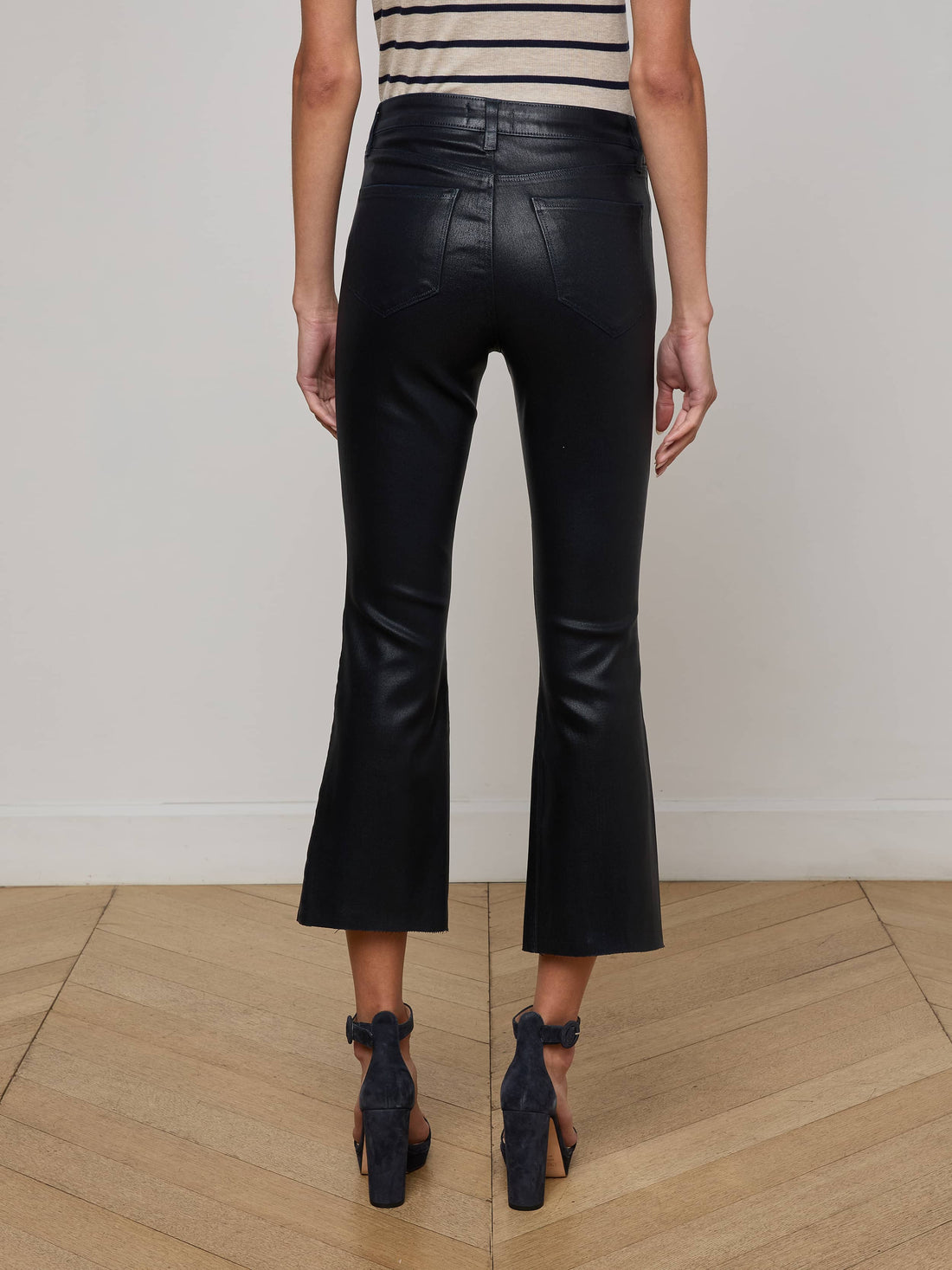 Kendra Coated Cropped Flare Jean