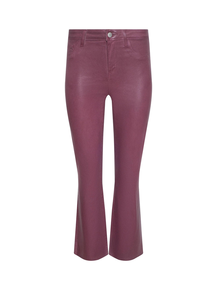 Kendra Coated Cropped Flare Jean