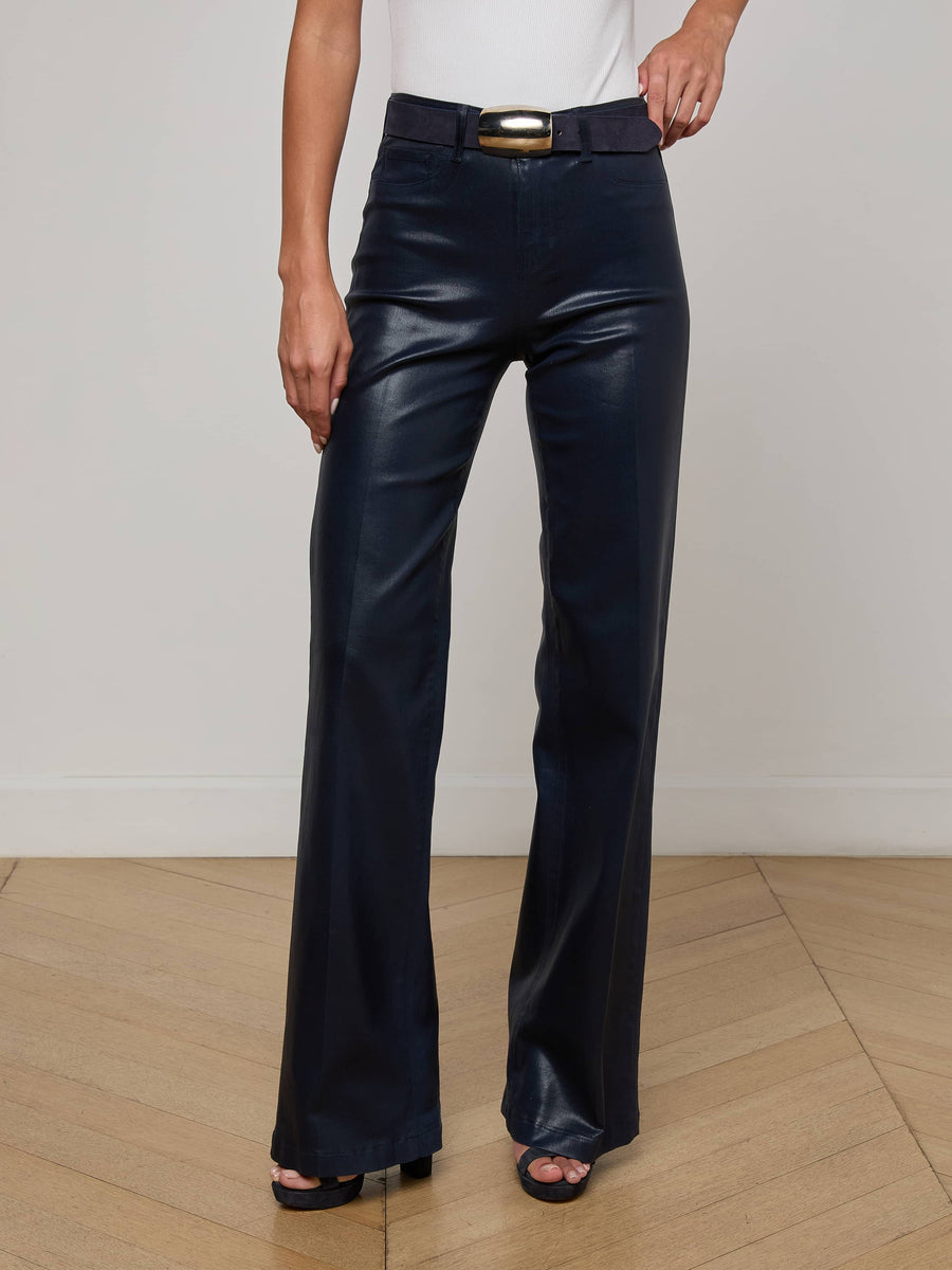 Clayton Coated Wide-Leg Jean