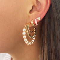 Diamond Heart Stud Earrings