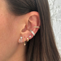 Diamond Bezel Huggie Earrings