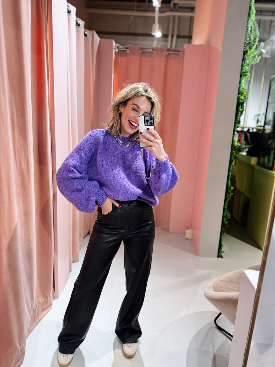 Nela PU Pants - Zwart