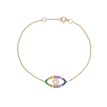 Diamond & Sapphire Eye Bracelet