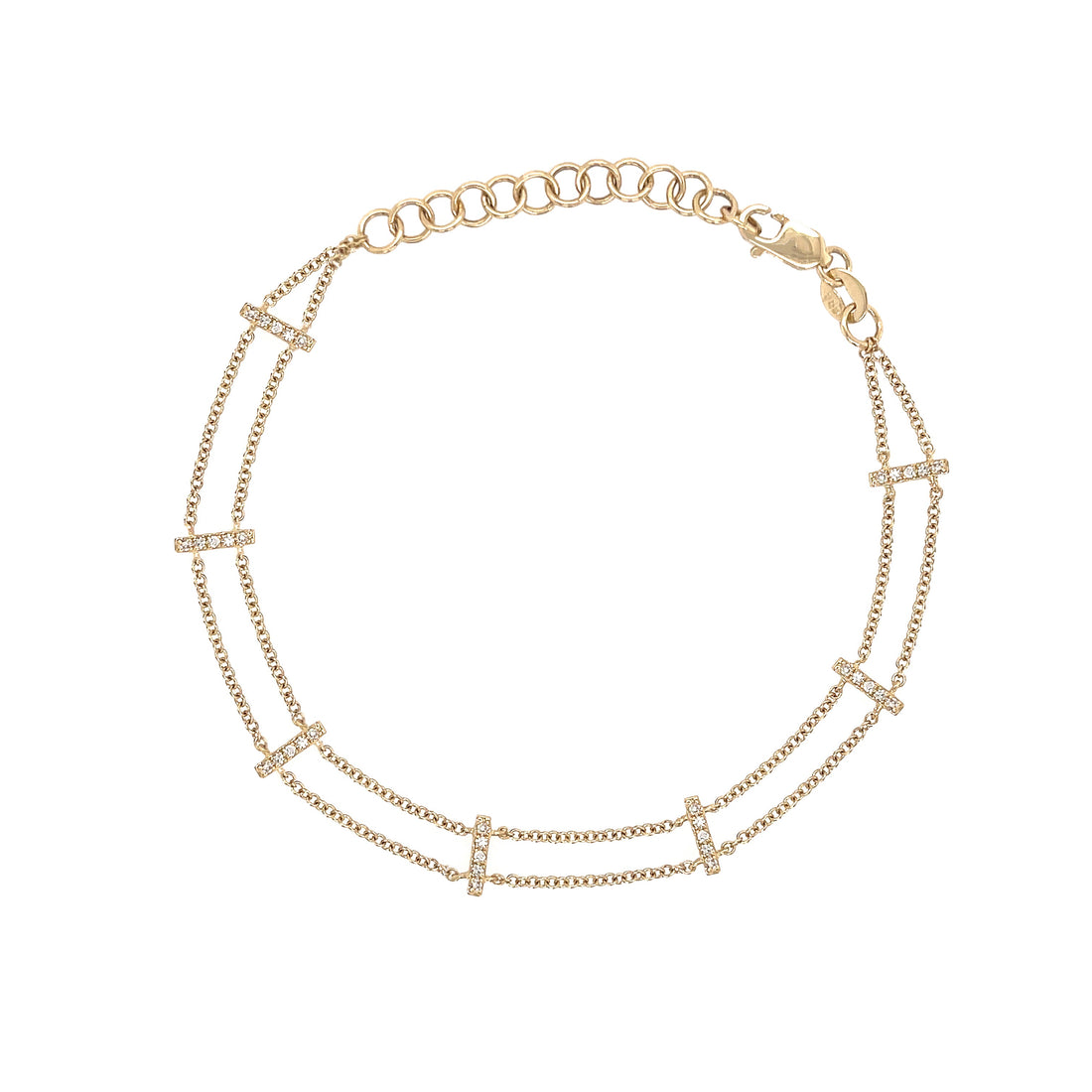 Diamond Double Chain Bracelet
