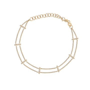 Diamond Double Chain Bracelet