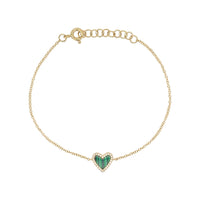 Diamond & Malachite Heart Bracelet