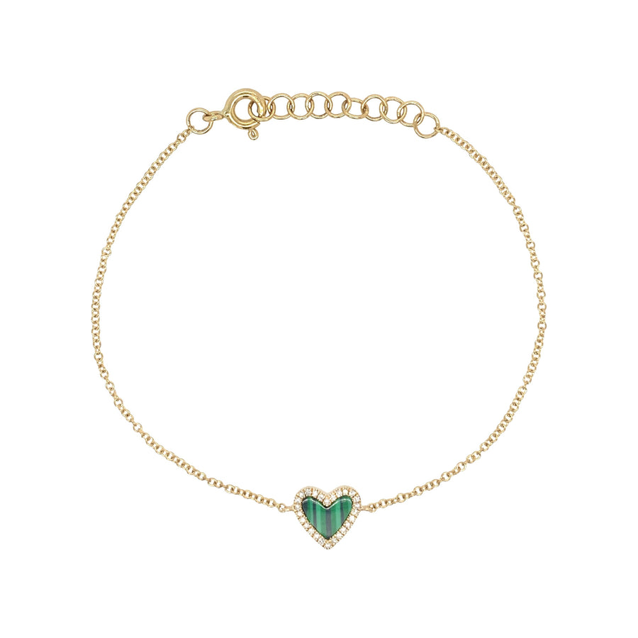 Diamond & Malachite Heart Bracelet
