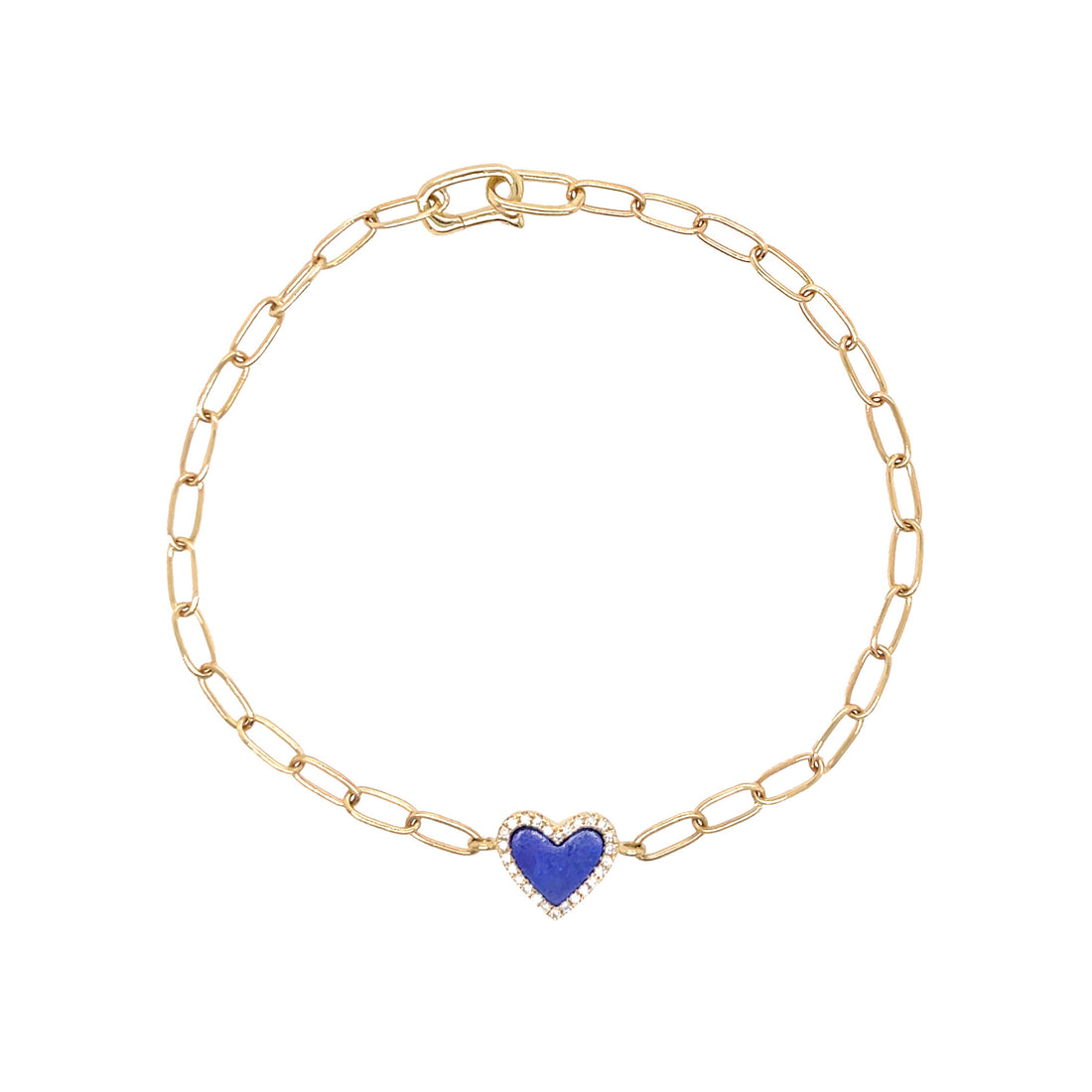 Diamond & Lapis Heart Bracelet