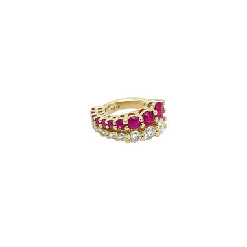 Diamond & Ruby Cuff Earring
