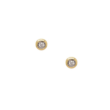 Diamond Bezel Stud Earrings