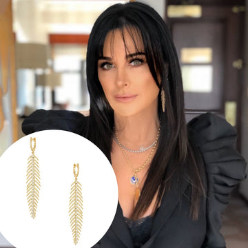 Diamond Feather Earrings
