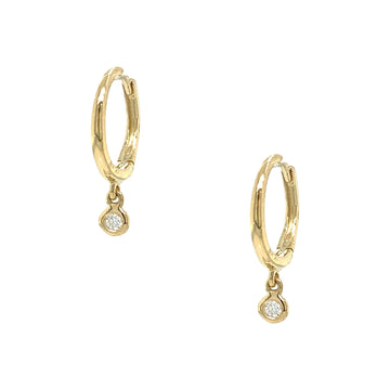 Diamond Bezel Huggie Earrings