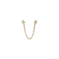 Diamond Stud Chain Earrings