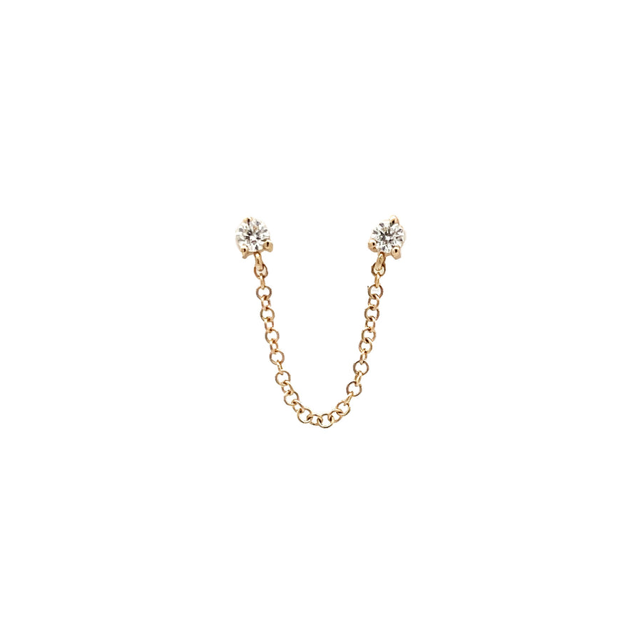 Diamond Stud Chain Earrings