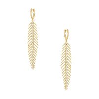 Diamond Feather Earrings