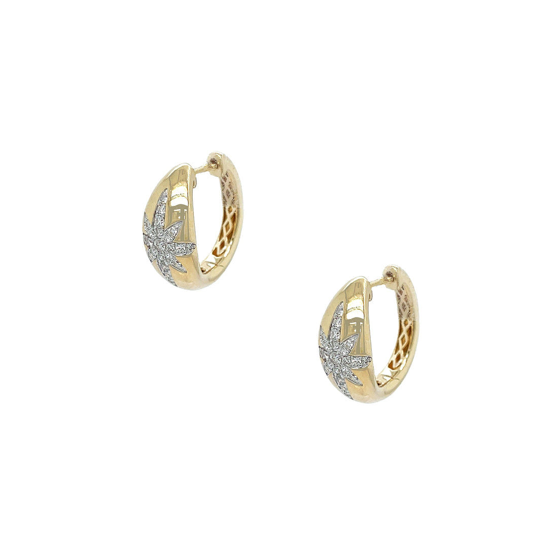 Diamond Starburst Hoop Earrings