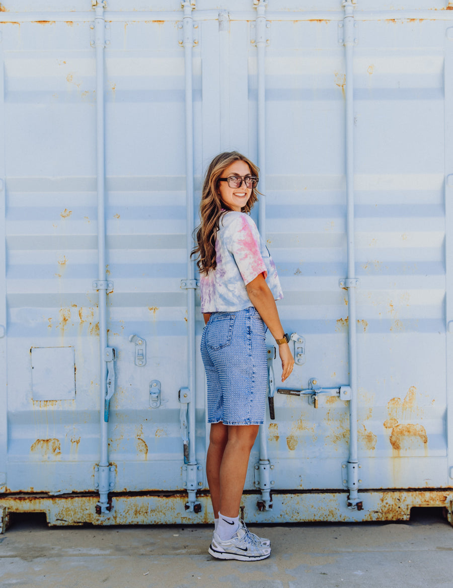 Bibi Bermuda Short - Strass Denim