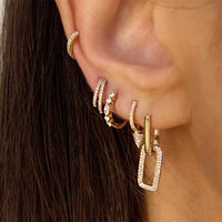 Diamond Double Layer Earrings