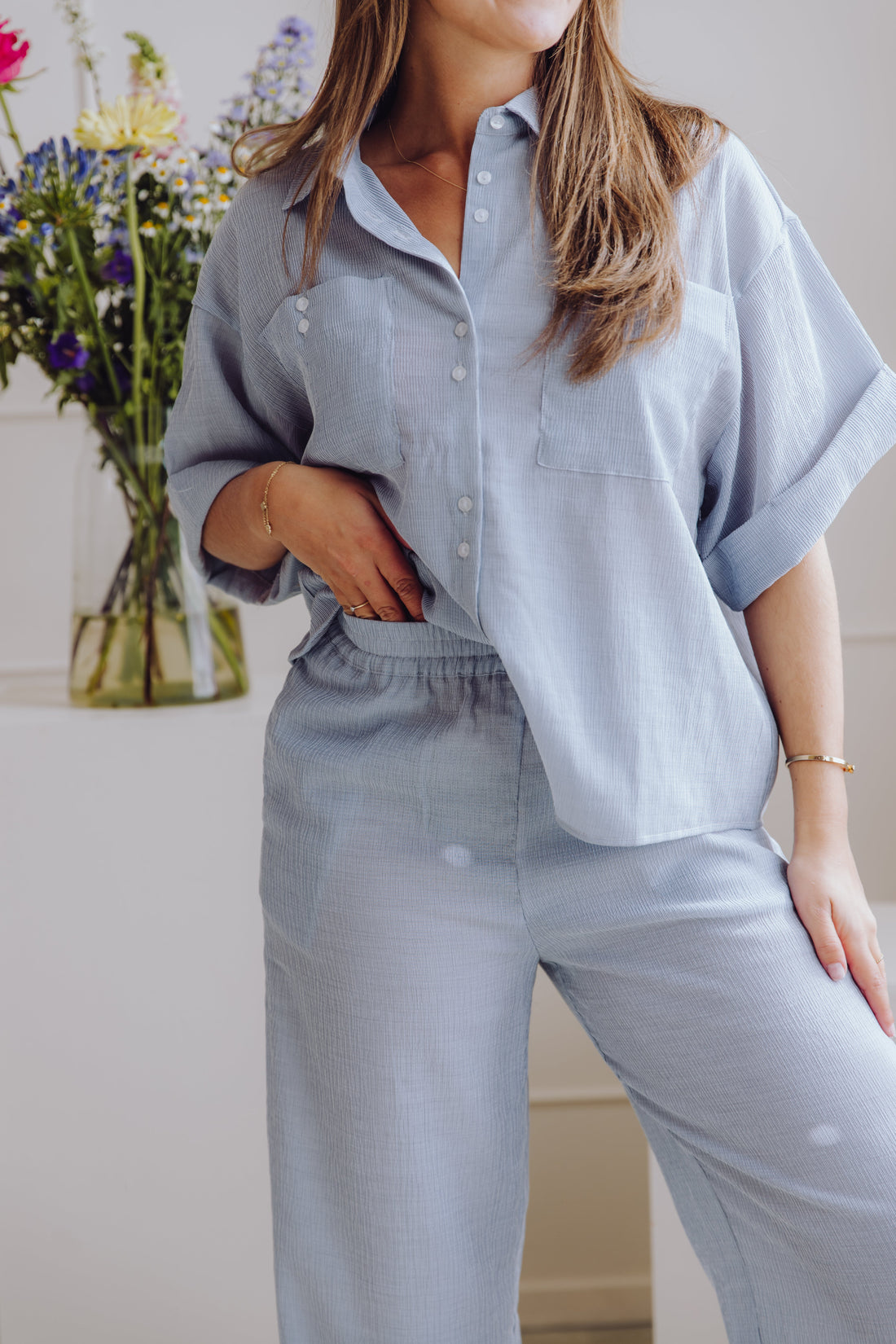 MSCHKinley Pants - Oceana/B White