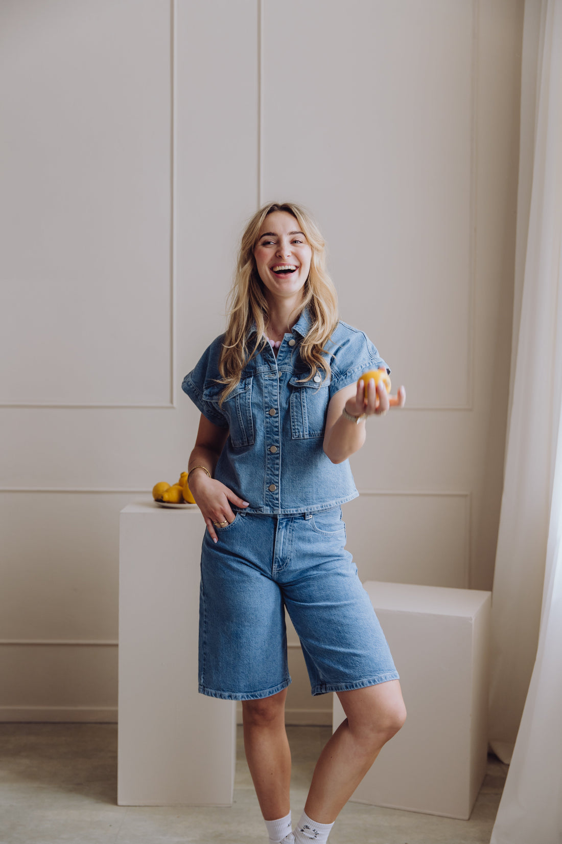 MSCHElida Ada Denim Shorts - Light Blue Wash