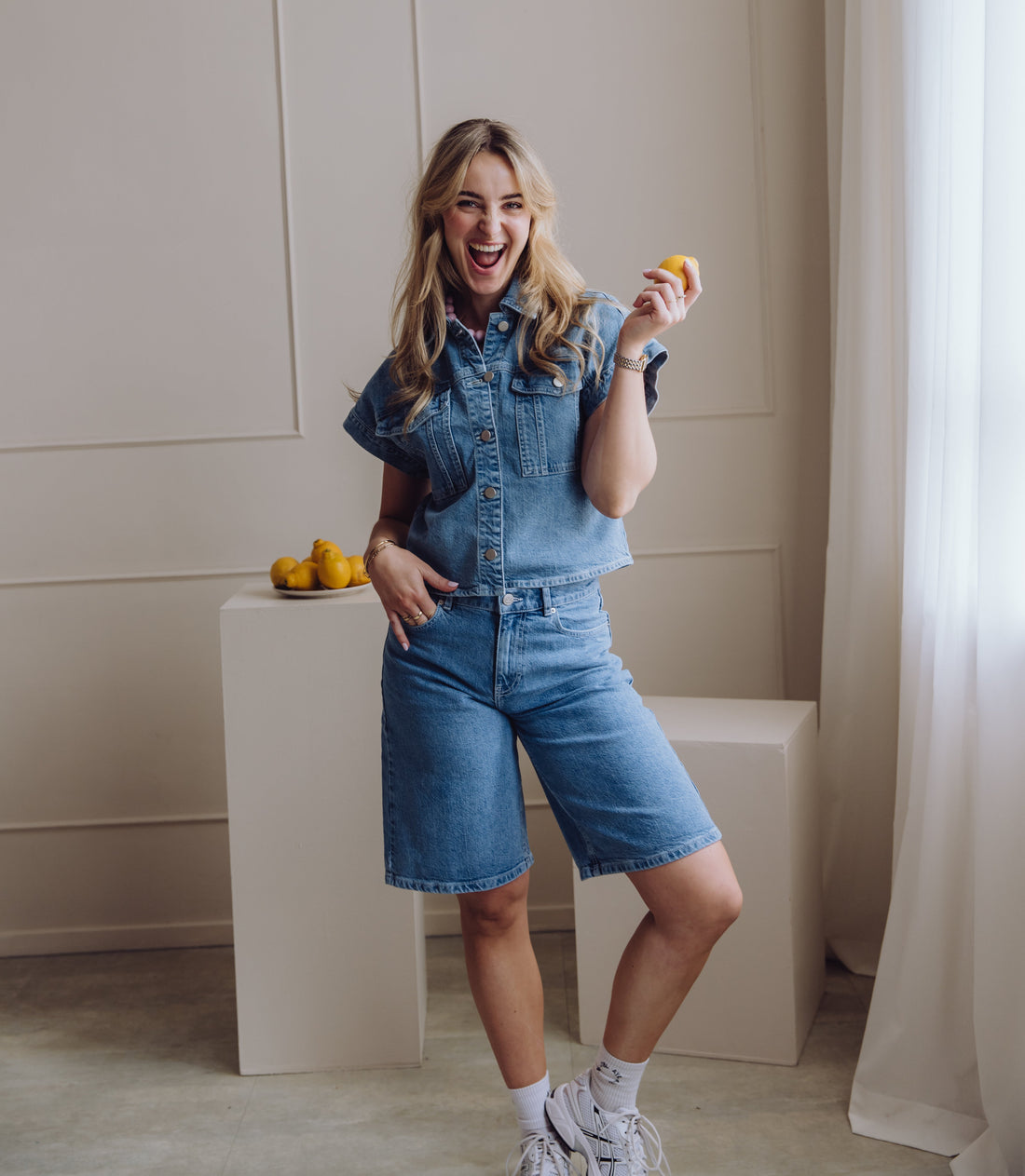 MSCHElida Ada Denim Shorts - Light Blue Wash