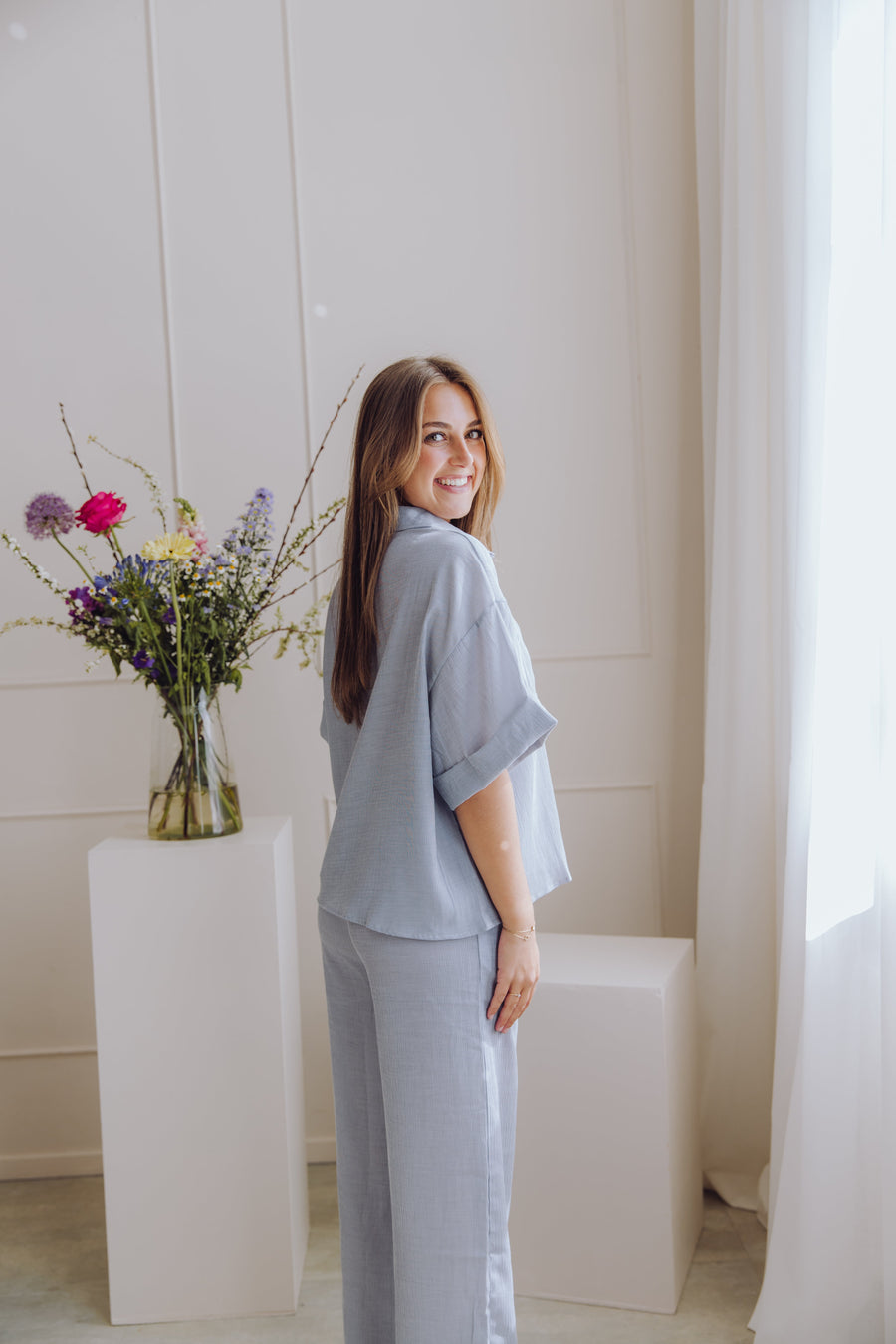 MSCHKinley Pants - Oceana/B White