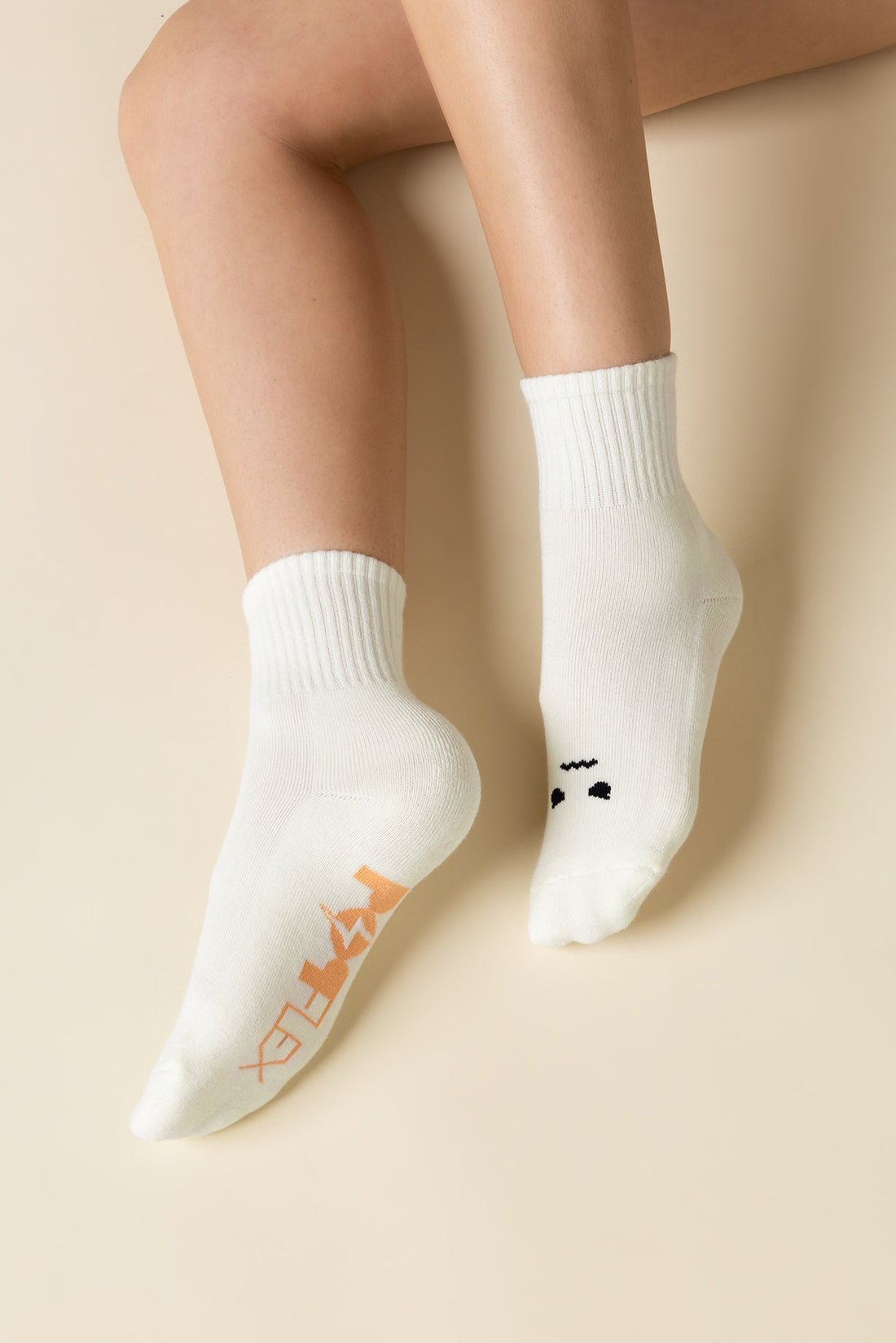 Mixed Emotions Crew Socks - Angry Face