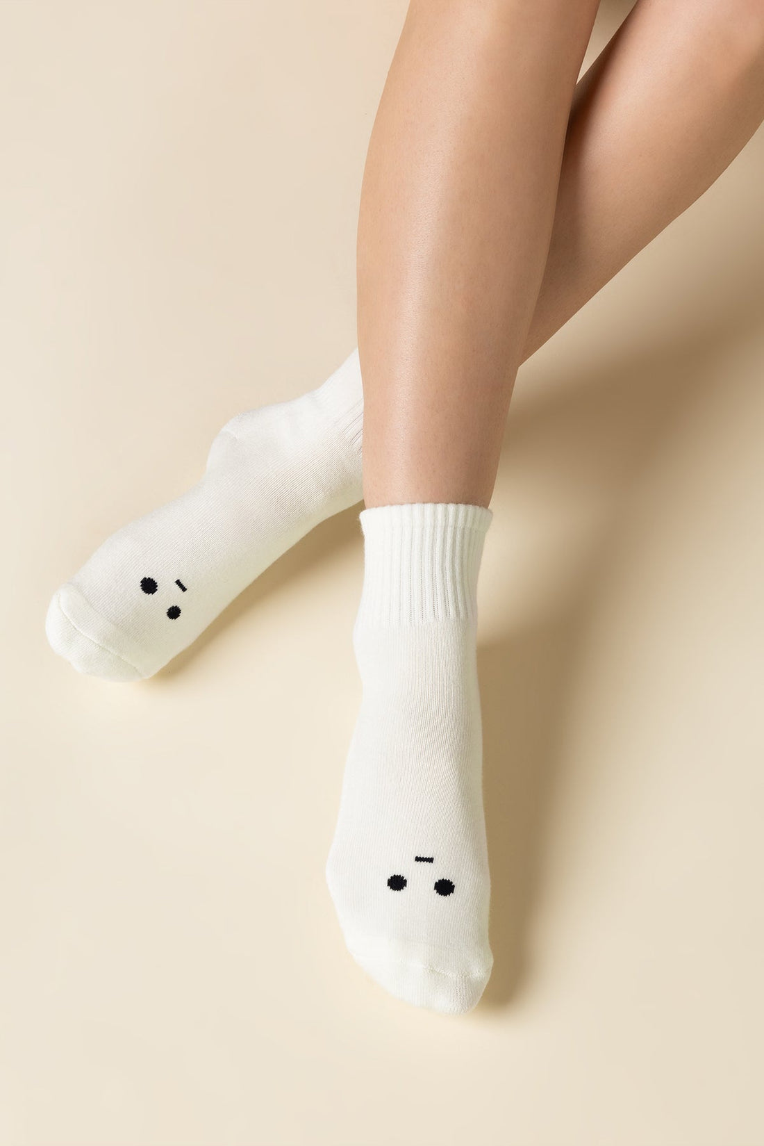 Mixed Emotions Crew Socks - Meh Face