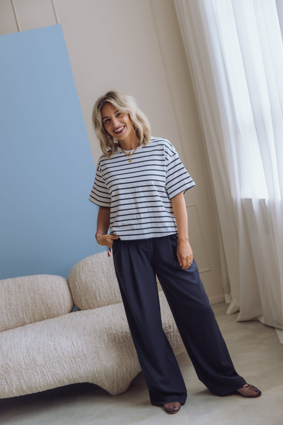 MSCHHenrika HW Pants - Donkerblauw