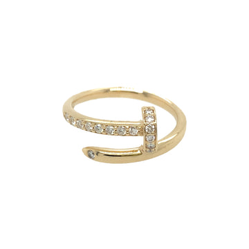 Diamond Nail Twist Ring